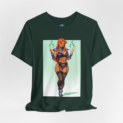 Starfire-T-Shirt | DC-Heldin-Shirt für Gamer &amp; Anime-Fans | Cosmic Waifu-Shirt