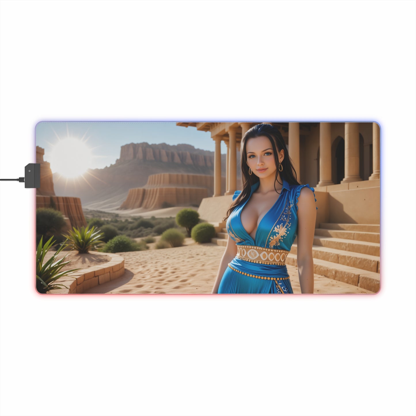 Boa Hancock Schreibtischunterlage – LED RGB-Pad, elegantes Waifu-Anime-Girl-Gaming-Setup