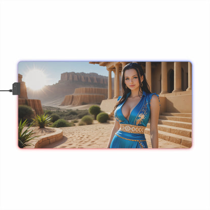 Boa Hancock Schreibtischunterlage – LED RGB-Pad, elegantes Waifu-Anime-Girl-Gaming-Setup