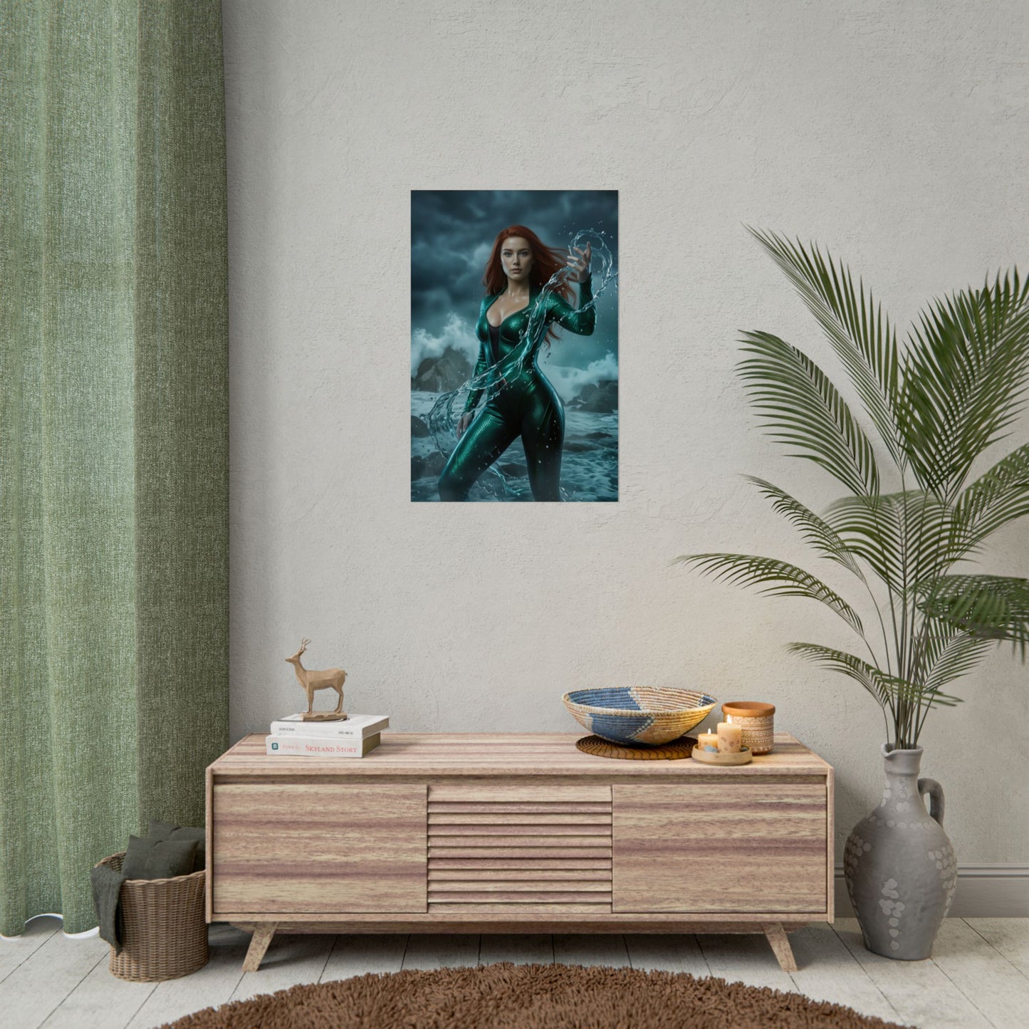 Mera DC Comics Poster, Aquaman Wall Art Print, Ocean Queen Decor, Superhero Wall Art, Gift for Fan