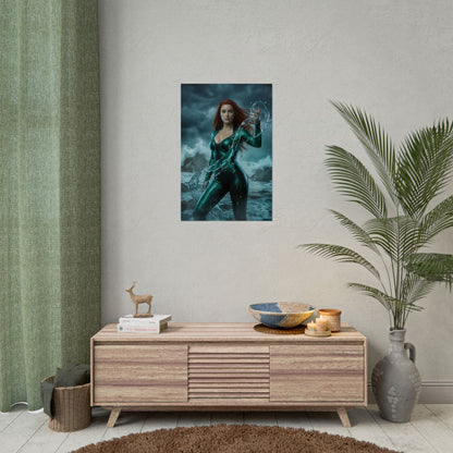 Mera DC Comics Poster, Aquaman Wall Art Print, Ocean Queen Decor, Superhero Wall Art, Gift for Fan