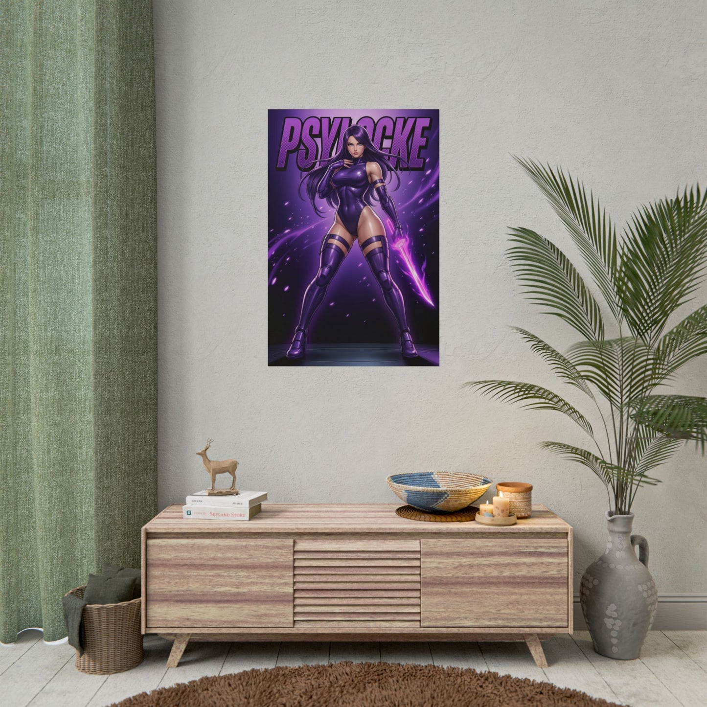 Psylocke Marvel Poster, X-Men Wandkunstdruck, Ninja Mutant Girl Dekor, Comic Wandkunst, Geschenk für Fans