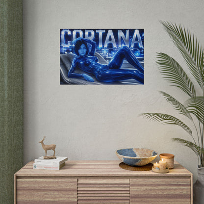 Game Room Decor Cortana Halo Poster Gaming Wall Art Character Print