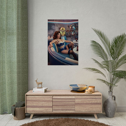 Fallout Retro Diner Woman Poster / Fallout Retro Wall Art / Fallout Retro Art Print / Fallout Poster - vintage pin-up Fallout woman in diner setting