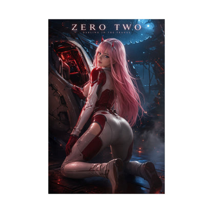 Zero Two Poster, Darling in the Franxx Wall Art, Anime Print Decor