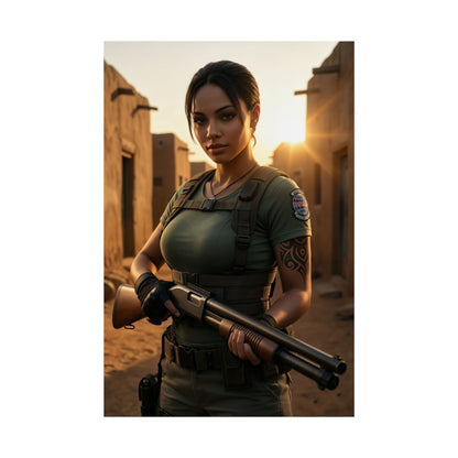 Sheva Alomar Poster – Resident Evil Wall Art Print, Action Heroine Decor