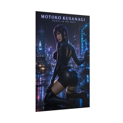 Motoko Kusanagi Poster, Ghost in the Shell Wall Art, Cyberpunk Print