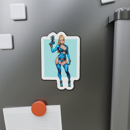 Samus Aran Weltraumjäger-Magnet – Anime-Sci-Fi-Mädchen-Kühlschrankmagnet, Gamer-Deko