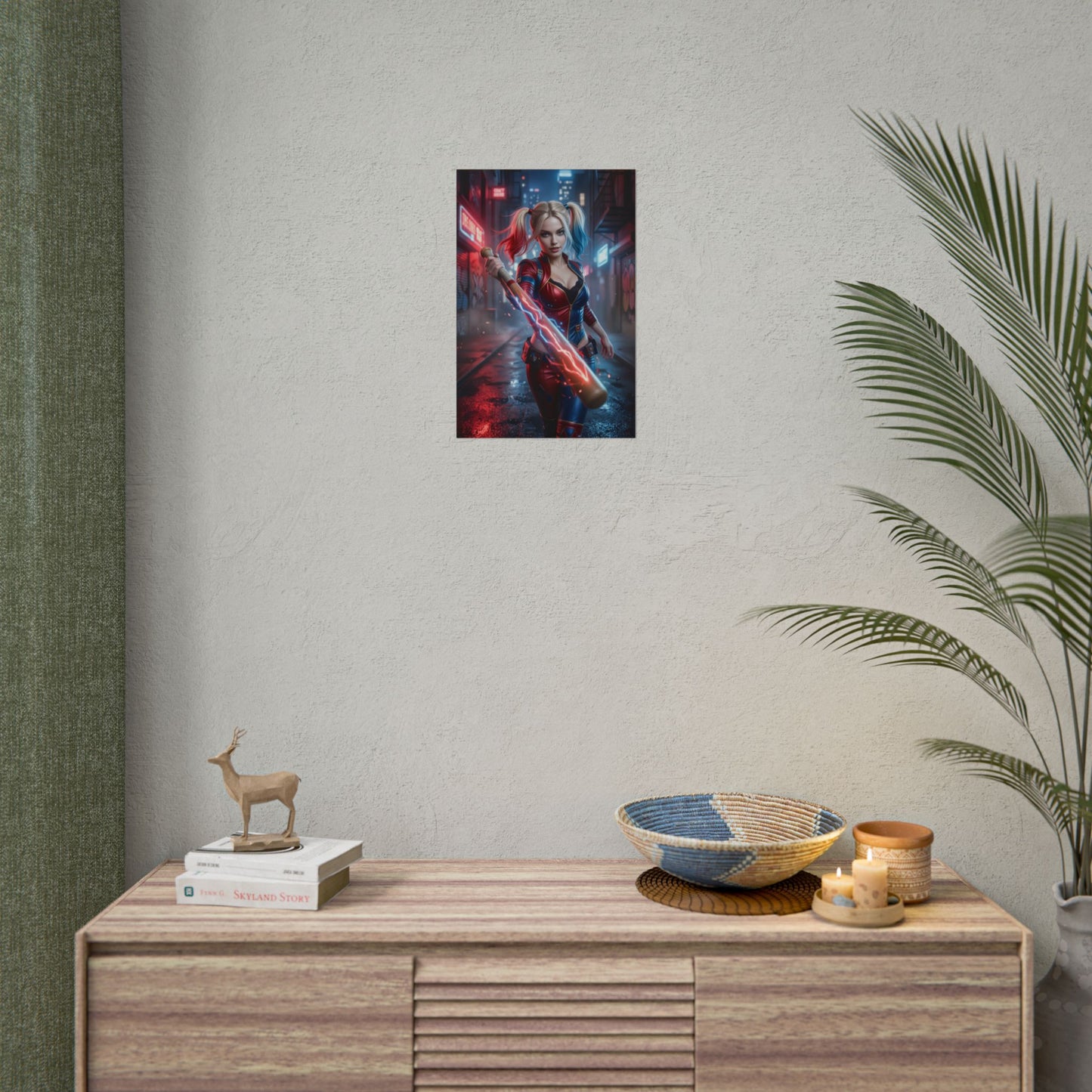 Harley Quinn Poster, DC Comics Wall Art Print, Comic Villain Girl Decor, Gotham Style Wall Art, Gift for Fan