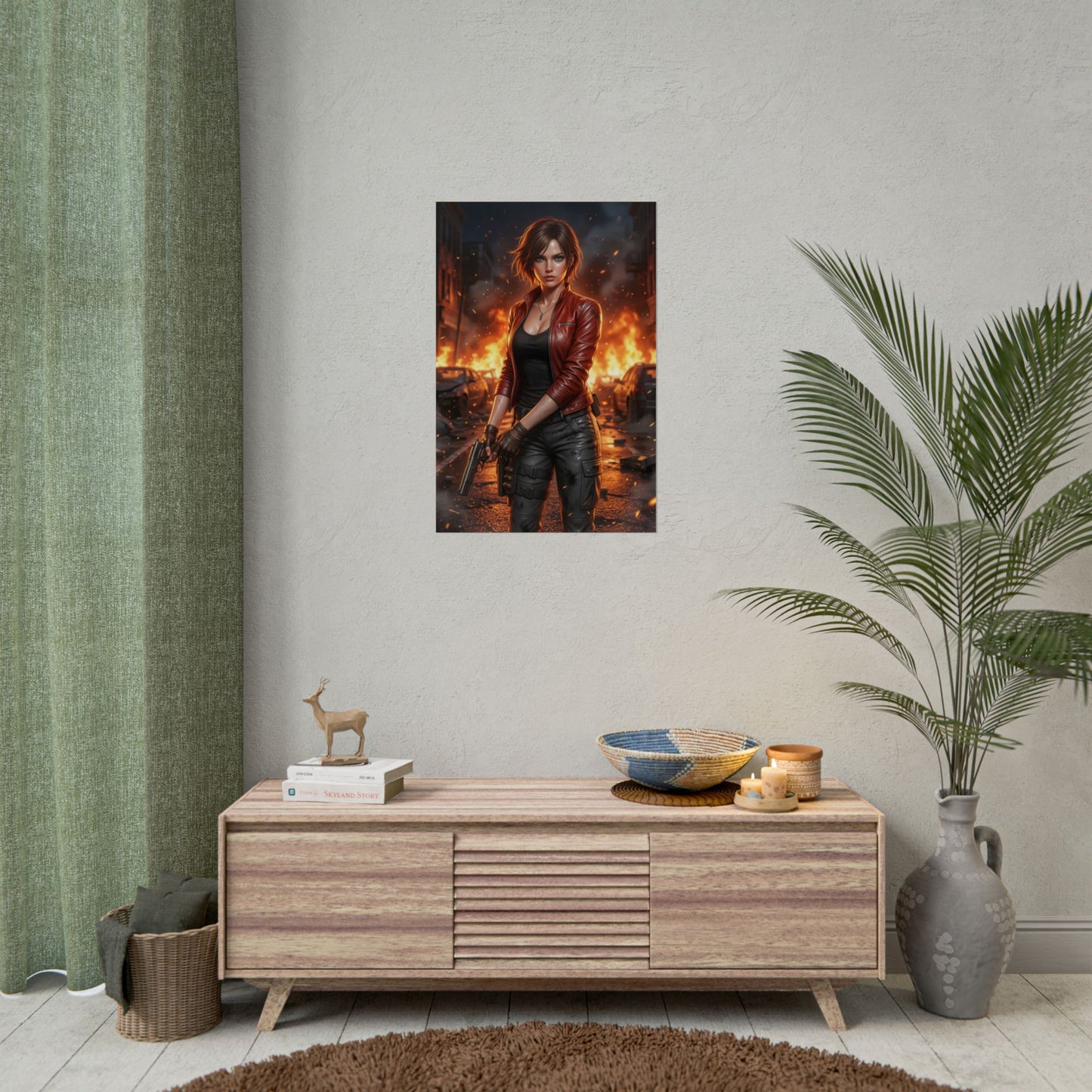 Claire Redfield Resident Evil Poster Action Heroine Wall Art Zombie Survival Character Print Gaming Room Decor Gift