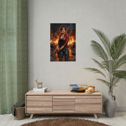 Claire Redfield Resident Evil Poster Action Heroine Wall Art Zombie Survival Character Print Gaming Room Decor Gift