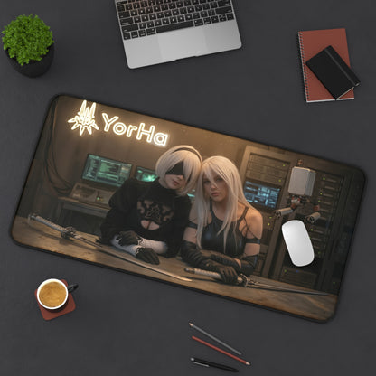 2B and A2 Gaming Mouse Pad, Nier Automata Desk Mat, Anime Android Girl Setup