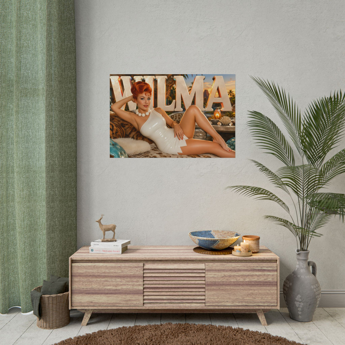 Wilma Flintstone The Flintstones Retro Poster Cartoon Wall Art Room Decor