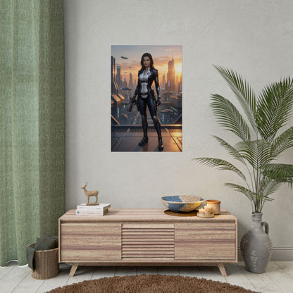 Miranda Lawson Poster, Mass Effect Art Print, Iconic Sci-Fi Character - poster on modern living room wall