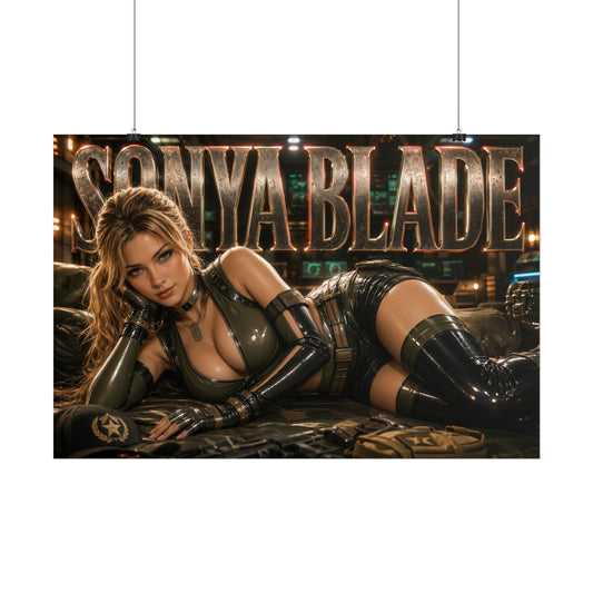 Sonya Blade Character Poster Mortal Kombat Gamer Room Wall Art Collectible Decor