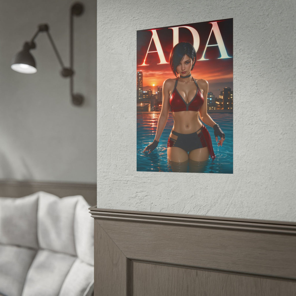 Gaming Wall Art Ada Wong Resident Evil Poster Bedroom Game Room Decor Art Print