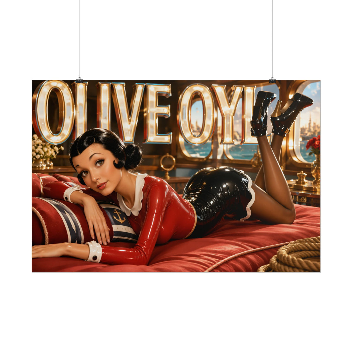 Retro Wall Art Olive Oyl Popeye Poster Character Room Decor Art Print