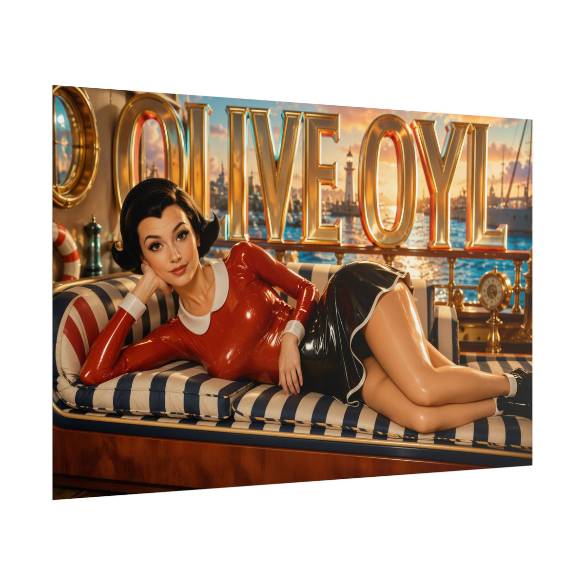 Retro Room Decor Olive Oyl Popeye Poster Cartoon Wall Art Character Print