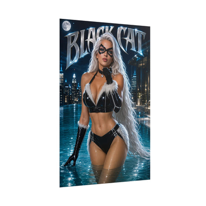 Comic Wall Art Black Cat Poster Heroine Room Decor Collectible Character Print