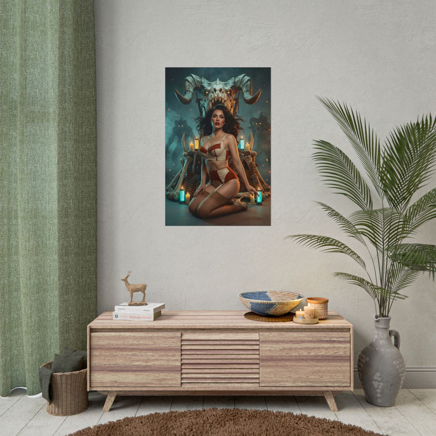 Fallout Dark Fantasy Woman Poster / Fallout Dark Wall Art / Fallout Dark Art Print / Fallout Poster - moody woman throne art print
