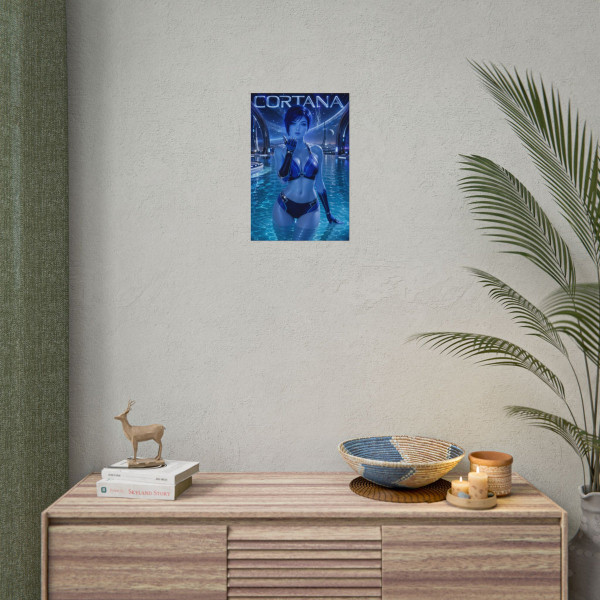Gaming Wall Art Cortana Halo Poster Bedroom Game Room Decor Art Print
