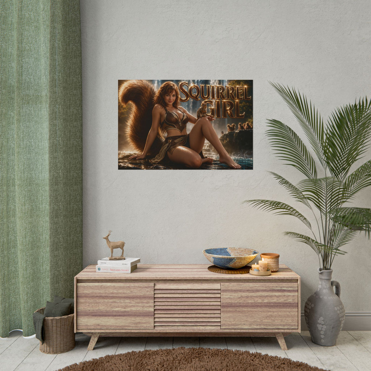 Squirrel Girl Character Poster Comic Style Wall Decor Bedroom Collector Gift