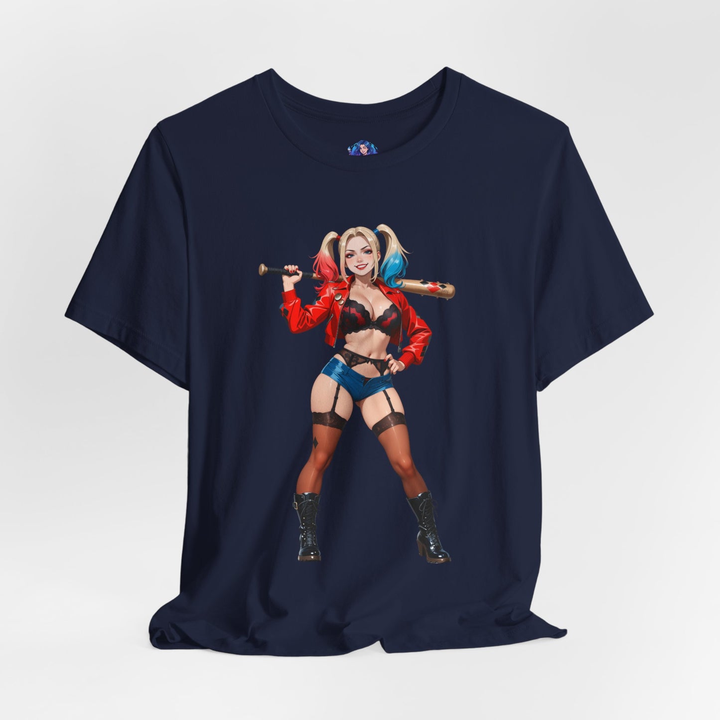 Harley Quinn Grafik-T-Shirt | DC-Bösewicht-T-Shirt für Anime- und Gaming-Fans | Waifu-Streetwear