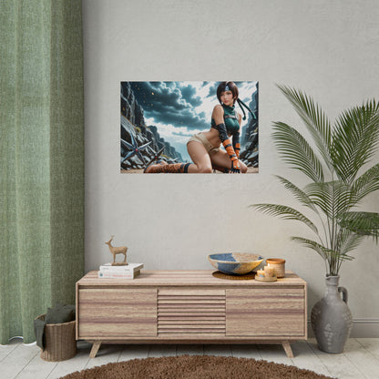 Yuffie Kisaragi Anime Poster | Ninja Waifu Wandkunst für Otaku Setup Dekor