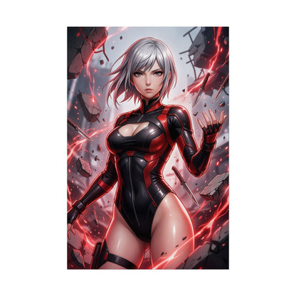 Kasane Randall Scarlet Nexus Poster Anime RPG Wall Art Red Hair Girl Print Psychic Fighter Character Gaming Room Decor Gift