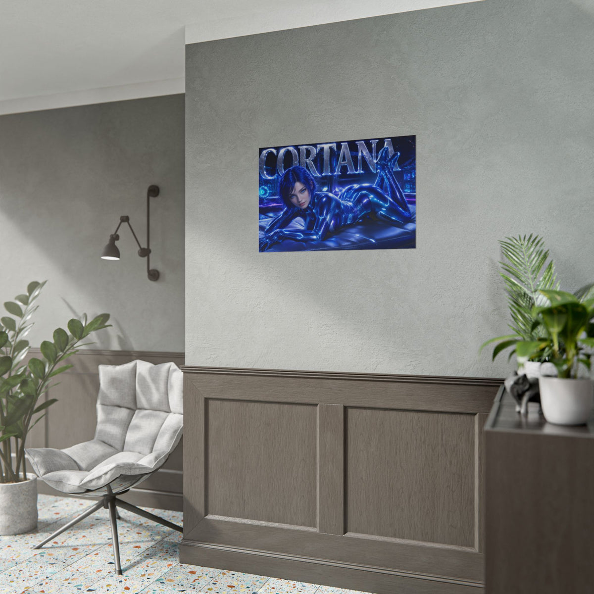 Gaming Wall Art Cortana Halo Poster Game Room Decor Gamer Gift Print