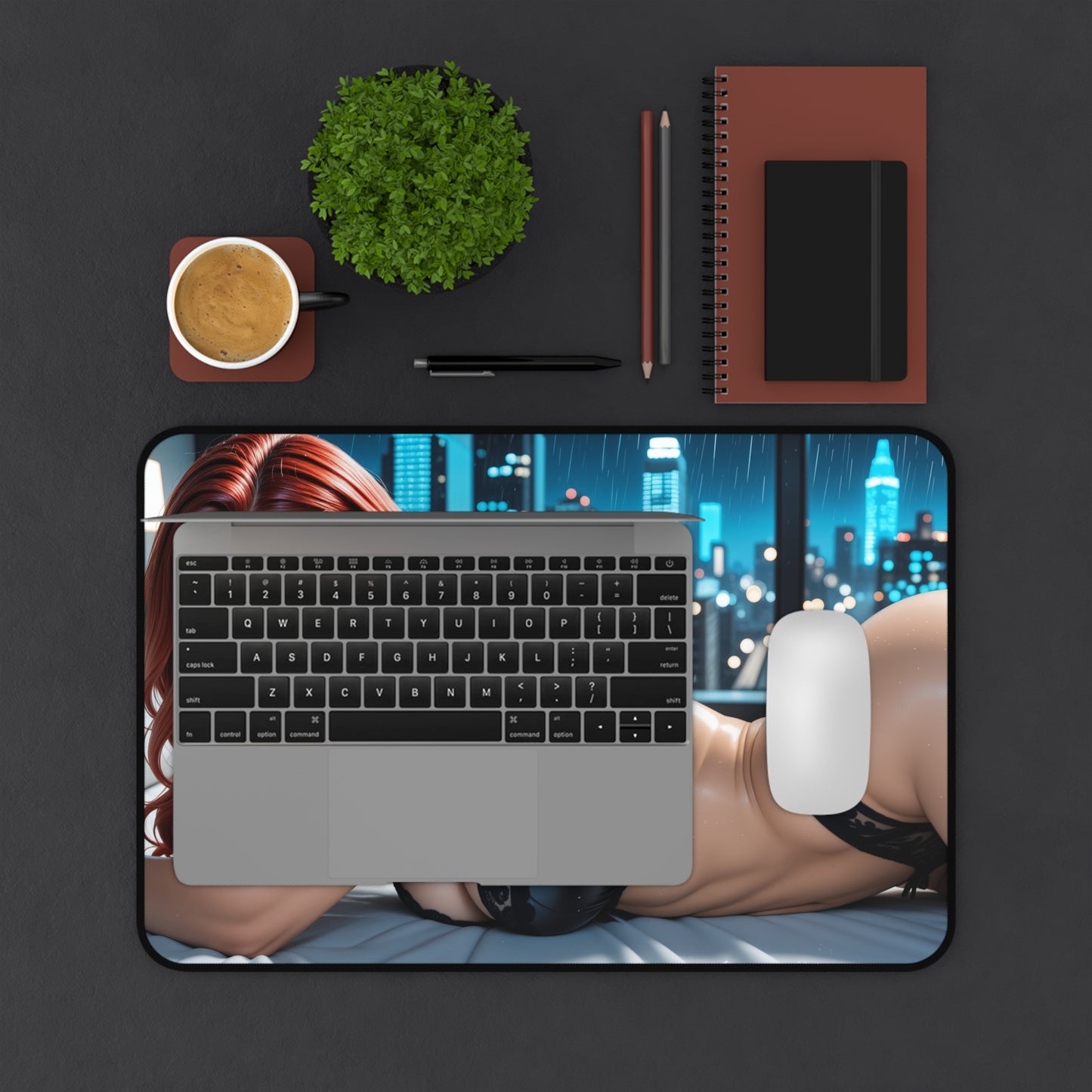 Black Widow Gaming Mouse Pad, Superhero Desk Mat, Marvel Heroine Gaming Setup