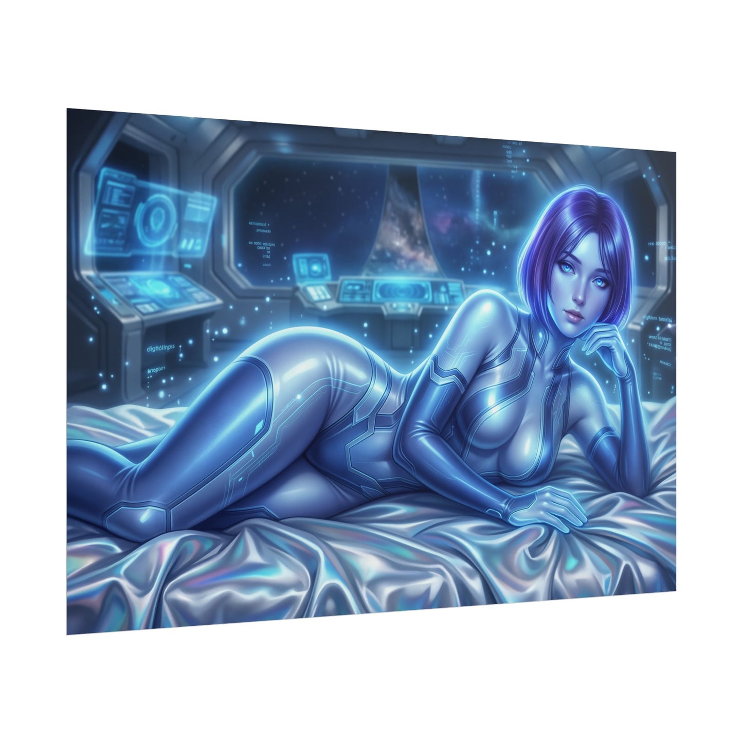 Cortana Halo Poster, Sci Fi Wall Art, Gaming Print, Room Decor
