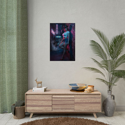 Poison Street Fighter Poster – Iconic Fighting Game Heroine Wall Art displayed in modern gaming room with vivid colors and high-resolution print