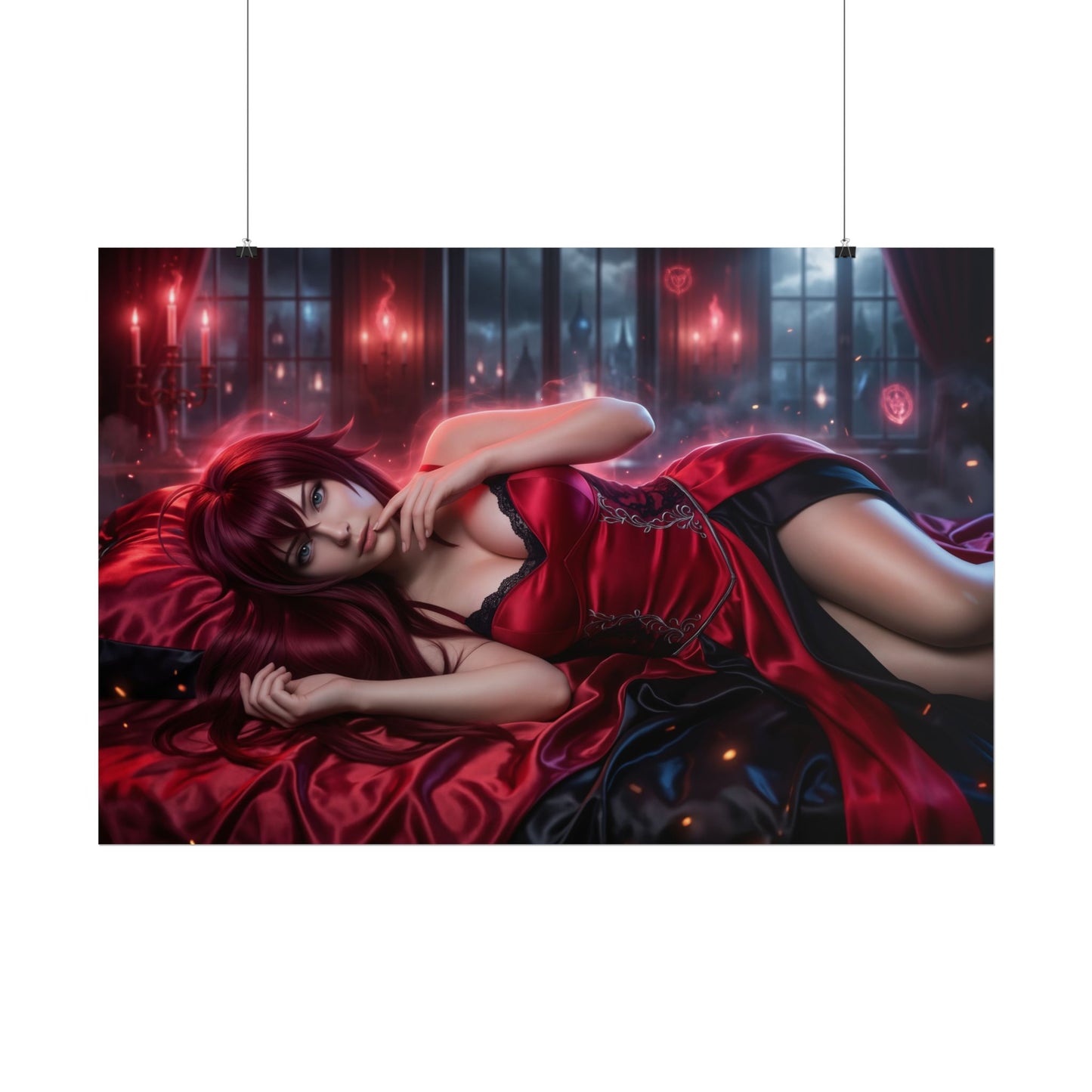 Rias Gremory Poster, Anime Wall Art, Fantasy Anime Print Decor
