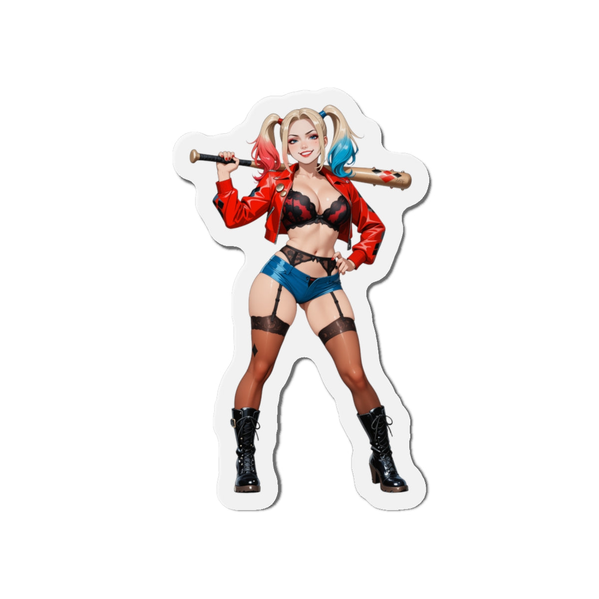 Harley Quinn Magnet – Anime-Bösewicht-Magnet, süße Comic-Kühlschrankdekoration