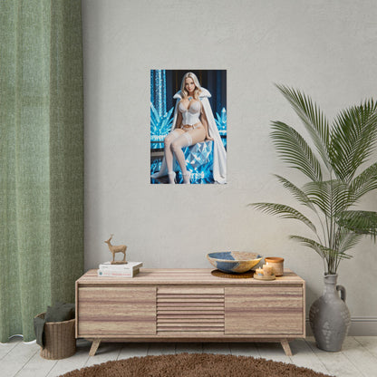 Emma Frost Wall Art Print, Anime Waifu Poster, Blonde Hero Girl Room Decor