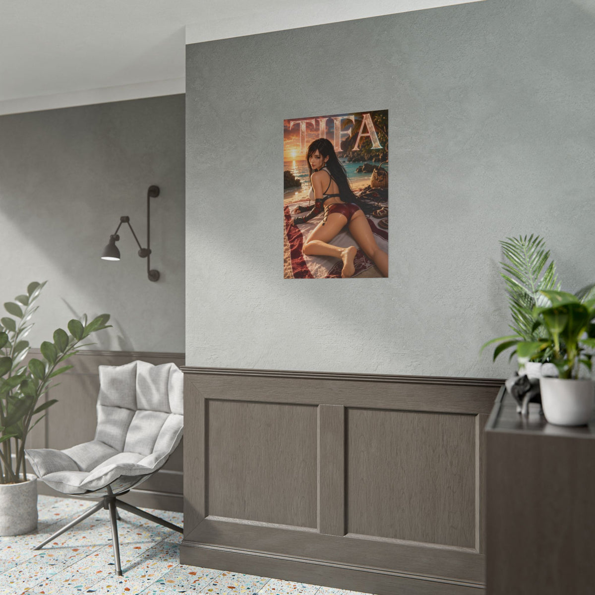 Game Room Decor Tifa Lockhart Wall Art Poster Collectible Character Print