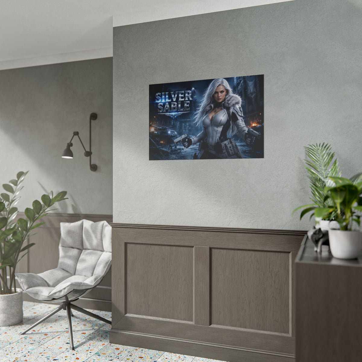 Silver Sable Character Poster Comic Style Wall Decor Bedroom Collector Gift