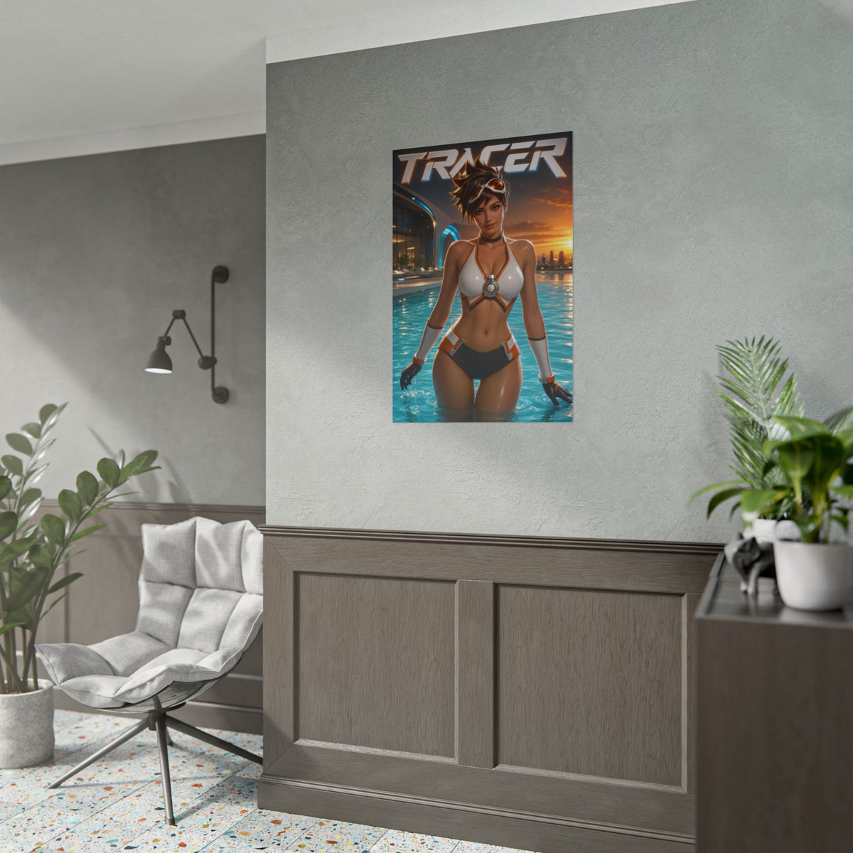 Tracer Overwatch Gaming Poster Wall Art Gamer Room Decor Collectible Print
