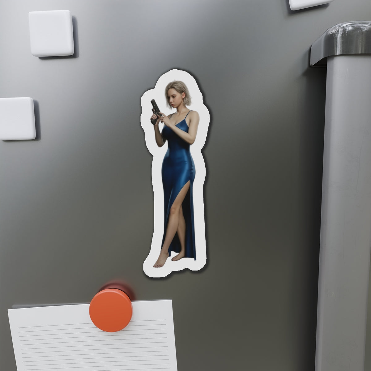 Grace Ashcroft Magnet, Resident Evil Fridge Magnet, Horror Game Decor, Gamer Gift — anime-style Grace Ashcroft vinyl fridge magnet