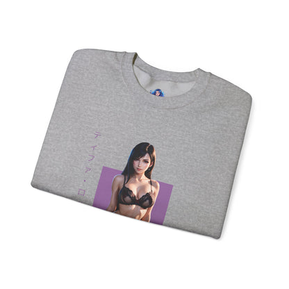 Tifa Lockhart Sweatshirt, FFVII Rundhalsausschnitt, Gemütliche RPG-Gaming-Kleidung für Fans