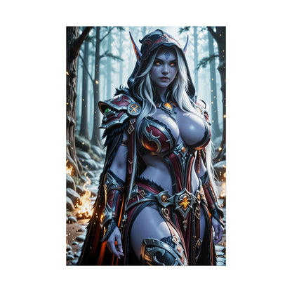 Настінне мистецтво темного фентезі Вайфу | Аніме-плакат Ельфійського лучника для декору