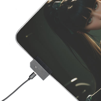 Eve Schreibtischunterlage – LED RGB-Pad, Stellar Blade Waifu Anime-Mädchen Gaming-Setup