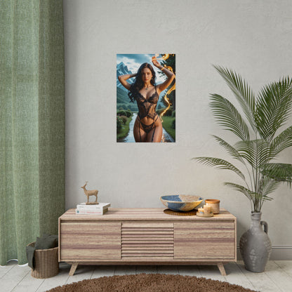 Настінне мистецтво фентезійного Вайфу | Аніме-постер Єнніфер для кімнати або ігрової конфігурації