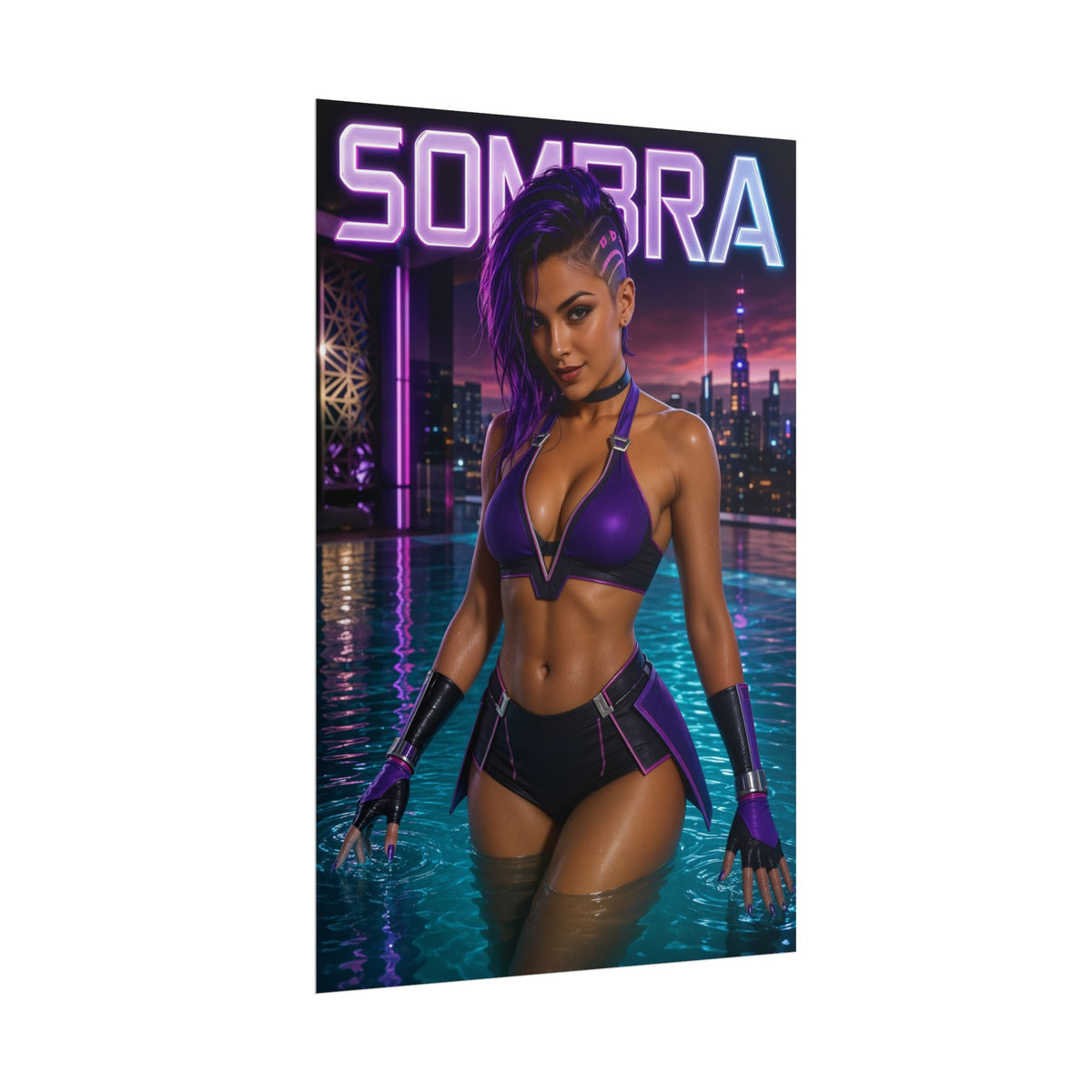 Gaming Wall Art Sombra Overwatch Poster Bedroom Game Room Decor Art Print