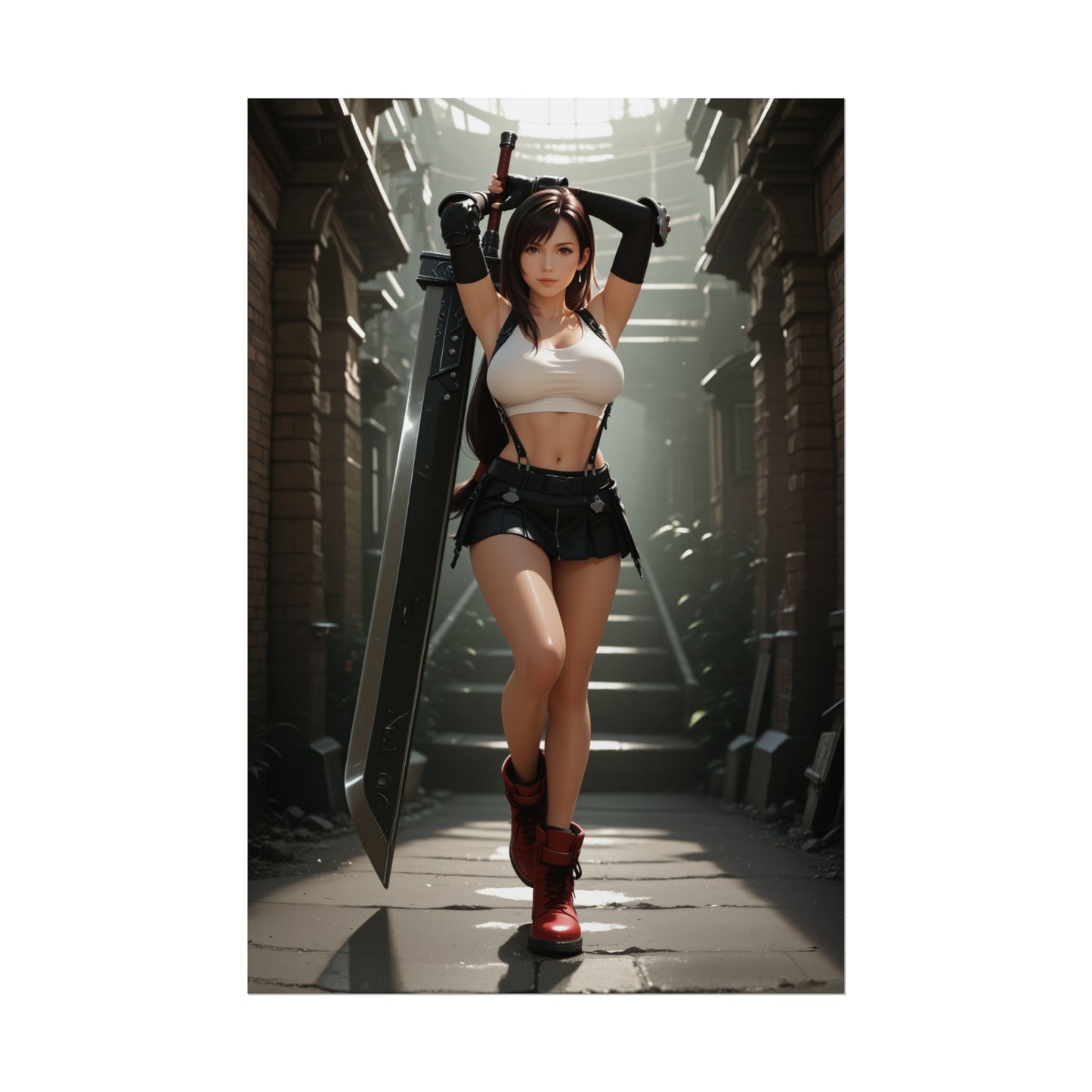 Постер дівчини-файтинга | Настінне мистецтво вайфу Тіфи Локхарт для декору отаку