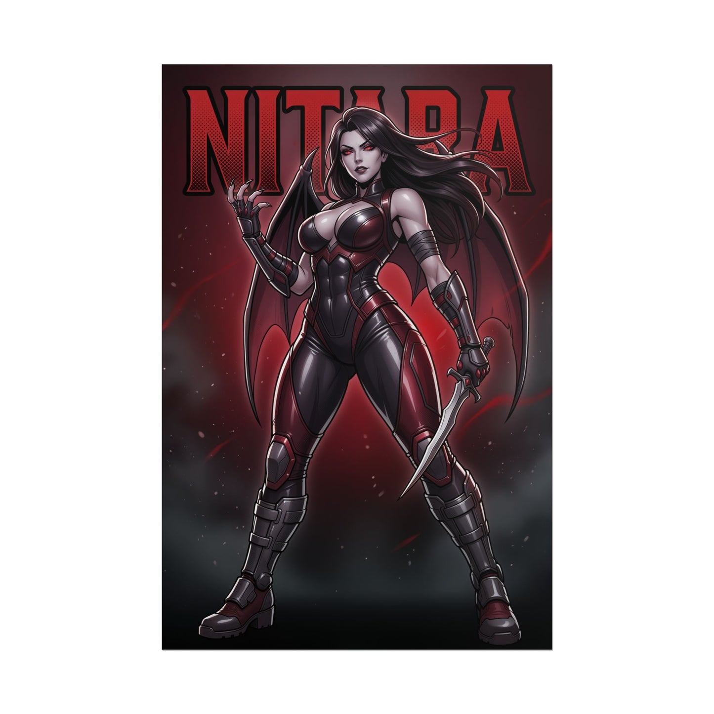 Nitara Mortal Kombat Poster, Mortal Kombat Wall Art, Vampire Girl Print, Fighting Game Wall Art, Gamer Gift