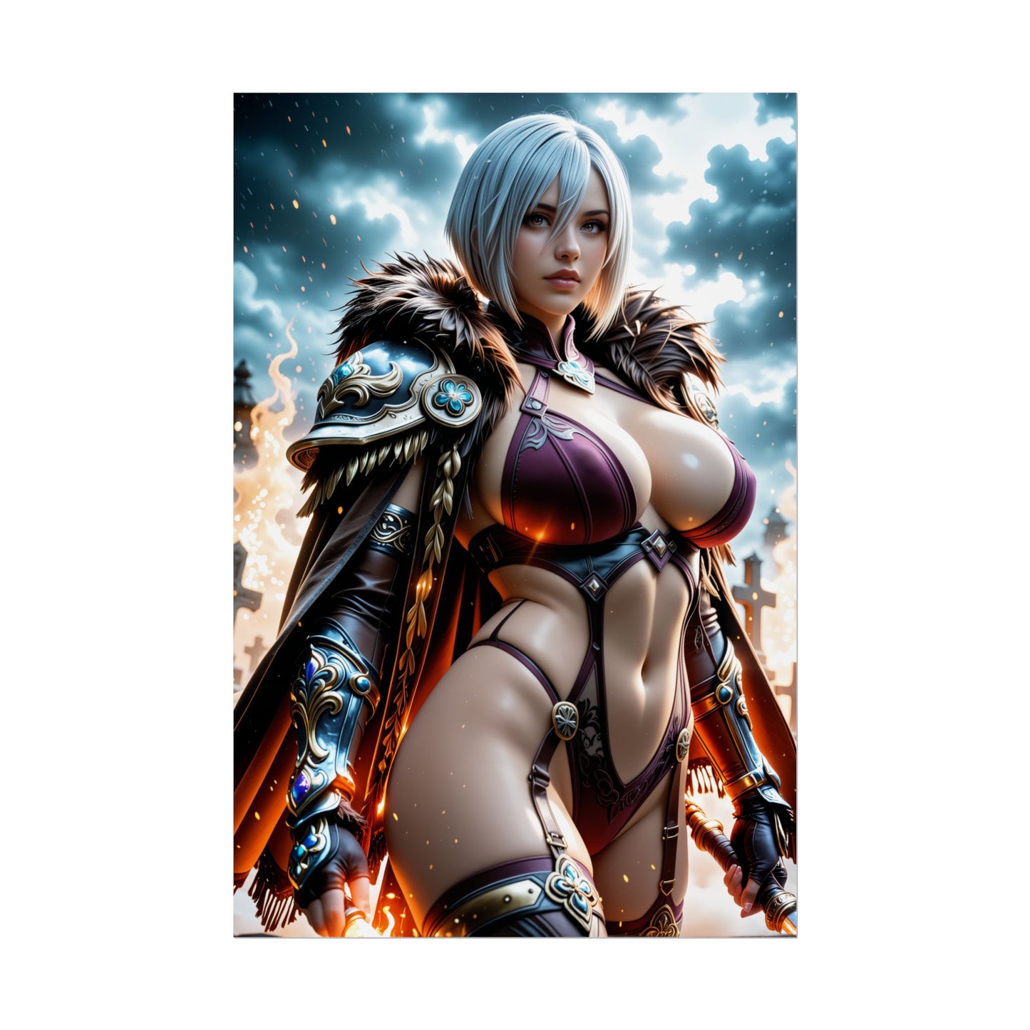 Настінний художній принт аніме | Плакат Айві Валентайн з фентезійним Вайфу для декору спальні