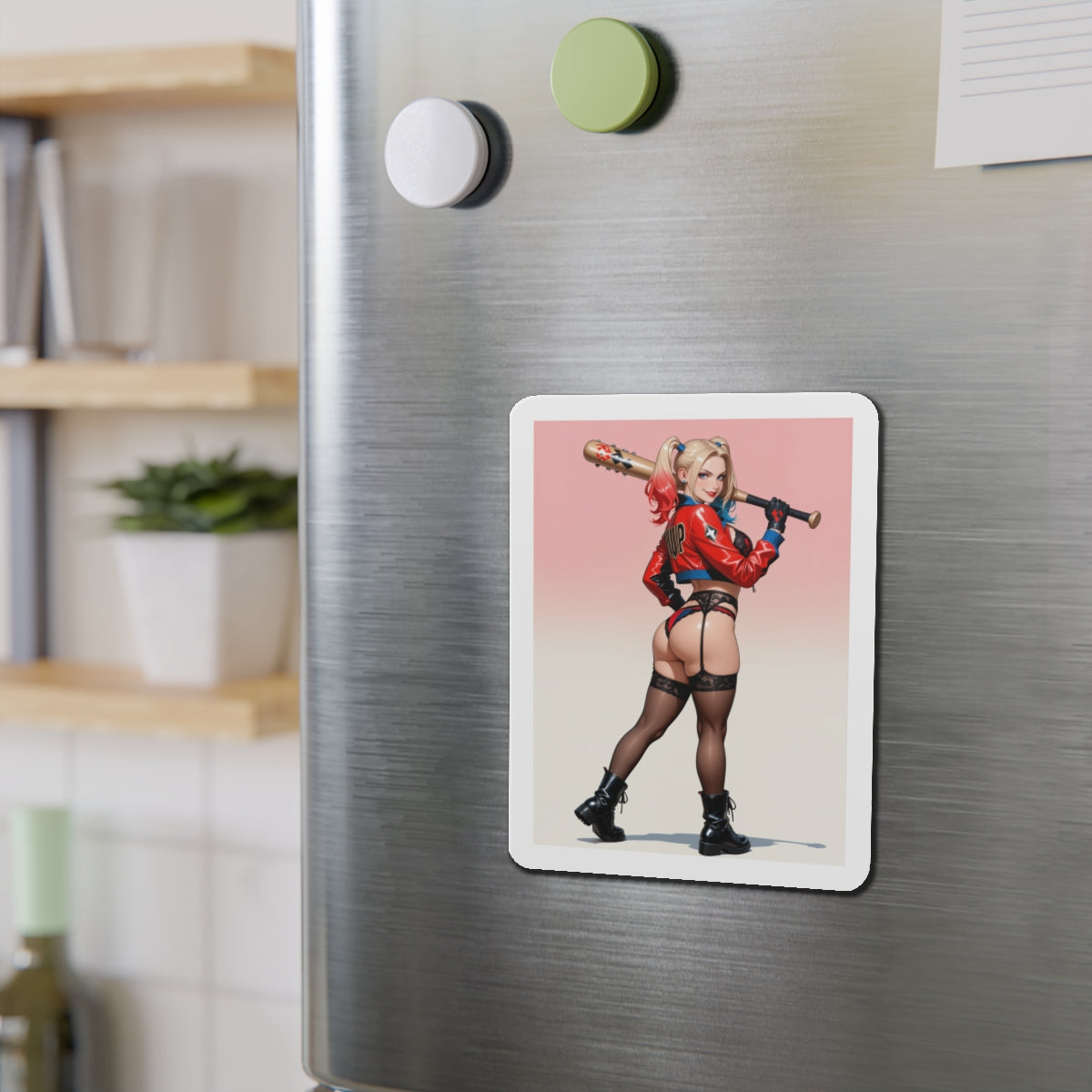 Harley-Magnet – Gothic-Anime-Comic-Magnet, Kühlschrankdeko mit heißer Schurkin