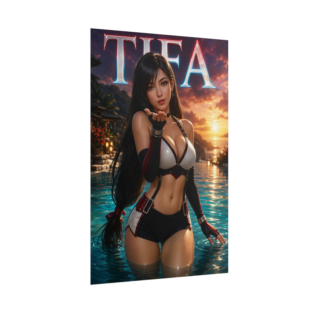 Tifa Lockhart Gamer Room Poster Wall Art Gaming Decor Collectible Gift